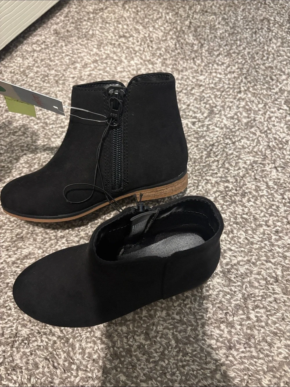 Cat & Jack Kids Black Suede Ankle Boots